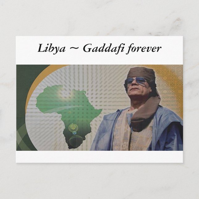 Cartão Postal Líbia ~ Gaddafi para sempre (Frente)