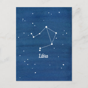 Cartão Postal Libra Constulation Night Sky