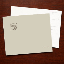 Cartão Postal Library Dark Academia-Minimalist Vintage Books