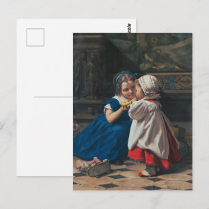 Cartão Postal Lição de Arte Musical para Crianças Vitorianas Ant