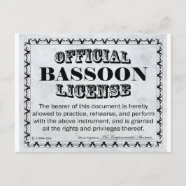 Cartão Postal Licença Bassoon
