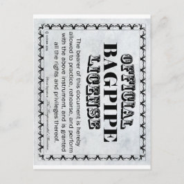 Cartão Postal Licença de Bagpipe