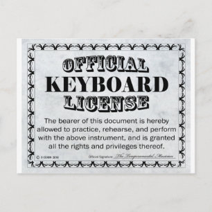 Cartão Postal Licença de teclado