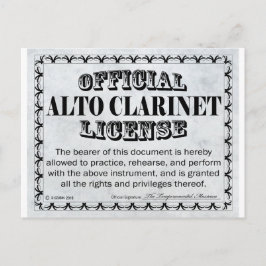 Cartão Postal Licença do Alto Clarinet