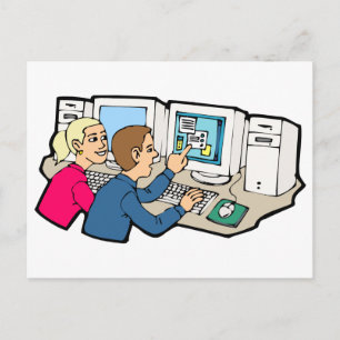 Cartão Postal Lições de aula de informática