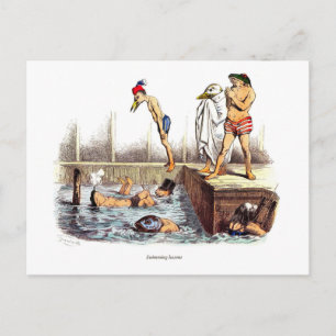 Cartão Postal Lições de natação