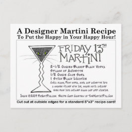 Cartão Postal Licorice Stick Friday 13 Martini Recipiente Card
