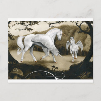 Cartão Postal Licornes