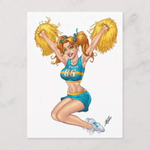 Cartão Postal Líder de torcida do cheerleader personalizável pel