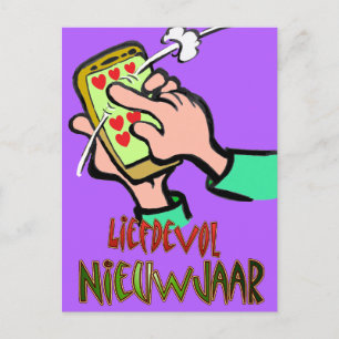 Cartão Postal Liefdevol Nieuwjaar Swipe Briefkaart