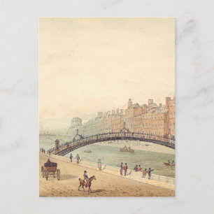 Cartão Postal Liffey Bridge em Dublin por Samuel Frederick Broca