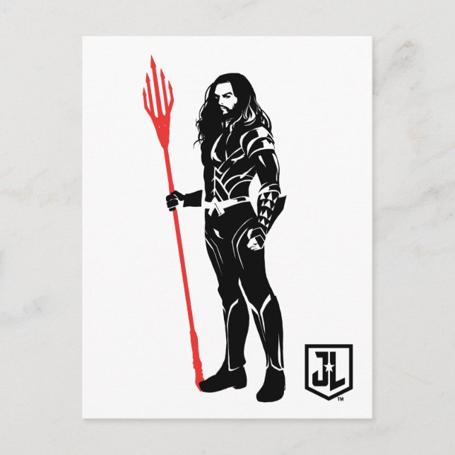 Cartão Postal Liga da Justiça | Aquaman Pose Noir Pop Art (Frente)