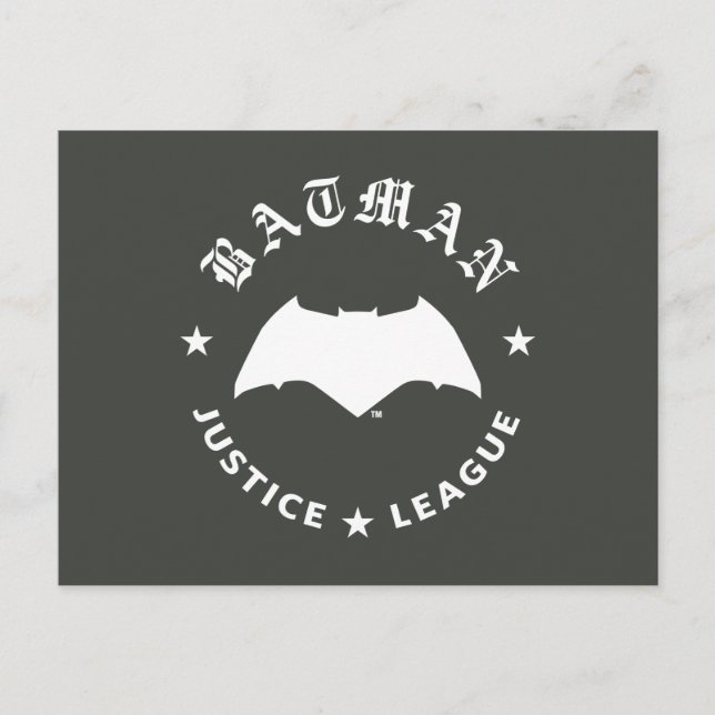 Cartão Postal Liga da Justiça | Batman Retro Bat Emblem (Frente)
