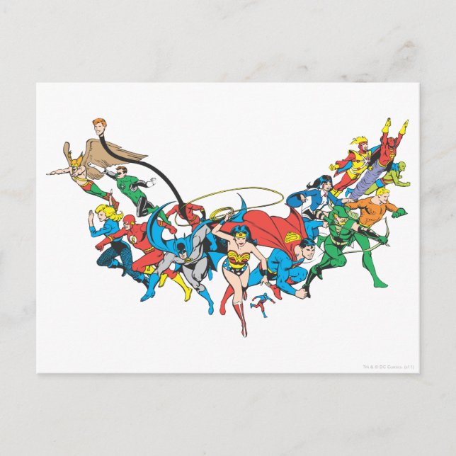 Cartão Postal Liga da Justiça da América Grupo 2 (Frente)
