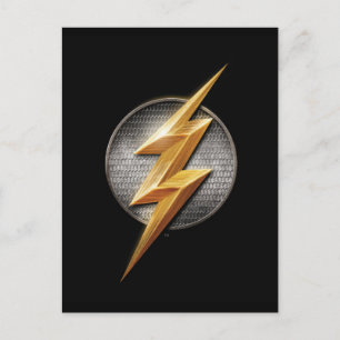 Cartão Postal Liga da Justiça   Símbolo de Bolt Metálico Flash