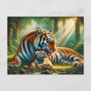 Cartão Postal Ligação Tranquila na Pintura da Selva
