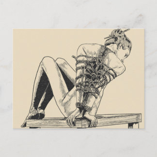 Cartão Postal Ligado a ser Perfeição - cordas de shibari