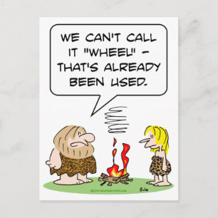 Cartão Postal ligar roda fogo já usado homem das cavernas