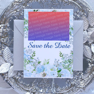 Cartão Postal Light blue floral