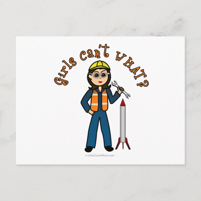 Cartão Postal Light Rocket Scientist Girl (Frente)