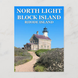 Cartão Postal Lighthouse do Norte, Block Island, RI Postcard