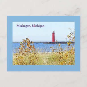 Cartão Postal LIGHTHOUTH, MUSKEGON, Cartão-postal MICHIGAN