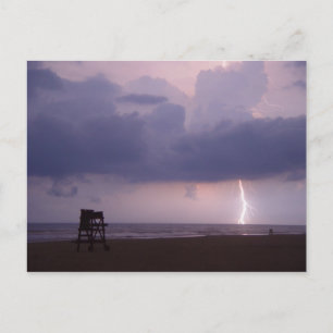 Cartão Postal Lightning Bolt Strike Ocean Daytona Beach Postcard