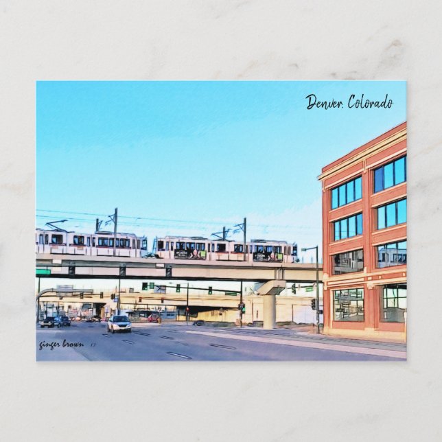 Cartão Postal LightRail, I-25, Estação de Broadway, Denver, CO (Frente)