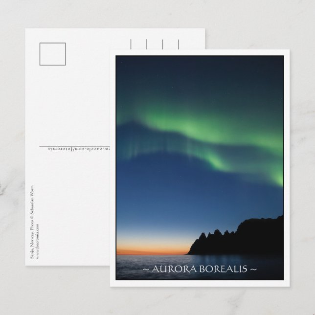 Cartão Postal Lights do Norte da Noruega Senja (Frente/Verso)