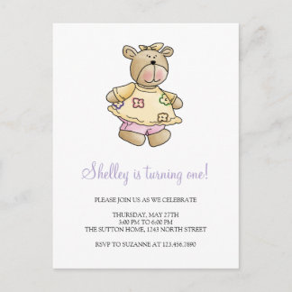 Cartão Postal Lil' Bears ・ Baby Girl Yellow Vress