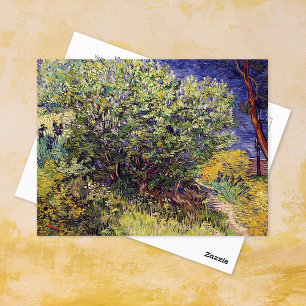 Cartão Postal Lilac Bush Paisagem Vincent van Gogh