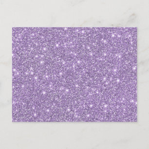 Cartão Postal Lilac Elegante Glamorous Faux Glitter