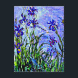 Cartão Postal Lilac Irises belas artes por Claude Monet,<br><div class="desc">Famoso quadro floral de Claude Monet,  Lilac Irises.</div>