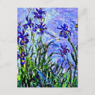 Cartão Postal Lilac Irises belas artes por Claude Monet,