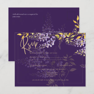 Cartão Postal Lilac Purple Wisteria Dourada RSVP
