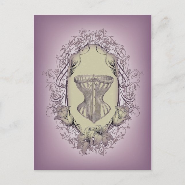 Cartão Postal Lilac Vintage steampunk noiva vitoriana (Frente)