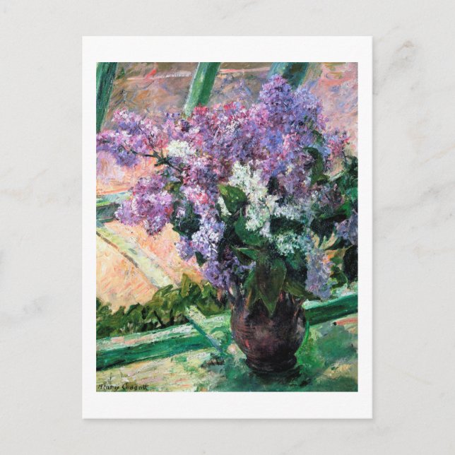 Cartão Postal Lilacs em uma janela, Mary Cassatt (Frente)