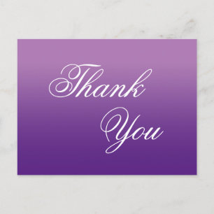 Cartão Postal Lilás Roxo Ombre Caligrafia Obrigado