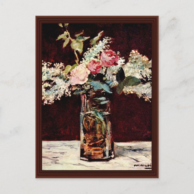 Cartão Postal Lilases E Rosas De Manet Edouard (Frente)