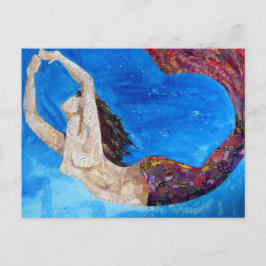 Cartão Postal Lilith - arte da colagem da sereia