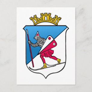 Cartão Postal Lillehammer Norway Coat of Arms Heraldry