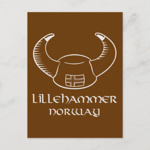 Cartão Postal Lillehammer Norway Viking Hat