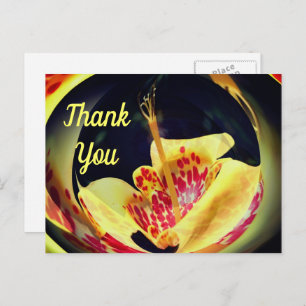 Cartão Postal Lily Abstrato Floral, Obrigado Cartão-Postal