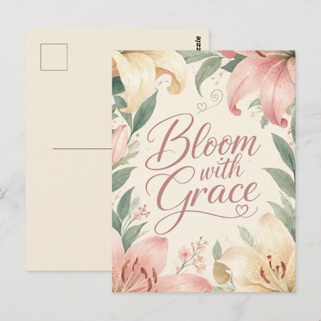 Cartão Postal Lily : Florescer com Graça (Frente/Verso)