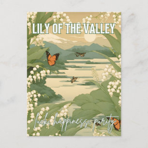 Cartão Postal Lily of the Valley Birth Month Flower Japonês