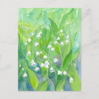 Lily of the Valley May Flowers Watercolor Painting