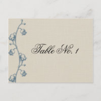Lily of the Valley on Ecru Linen Table Number