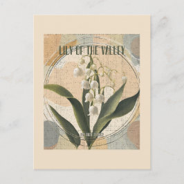 Cartão Postal Lily of the Valley Retro May Birth Month Flower