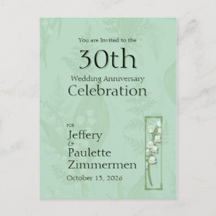 Cartão Postal Lily of Valley com Ferns Personalizar Verde Sage