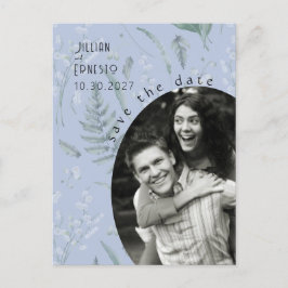 Cartão Postal Lily of Valley | Periwinkle Blue - Salvar a data